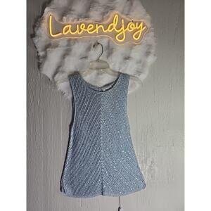 Crocheted Sequined Knitted Tank Top Medium Office Formal Wedding Party Chic